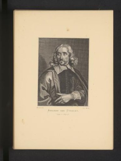 Reproduction of an engraving of a portrait of Adriaen van Utrecht by Coenraet Waumans