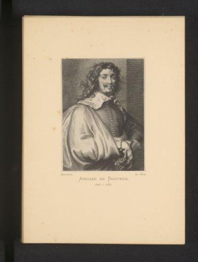 Reproduction of an engraving of a portrait of Adriaen Brouwer by Schelte Adamsz. Bolswert