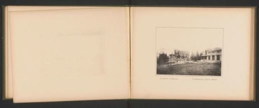 View of the baths and showers and the terrace of the dining hall of the bathhouse in Vittel