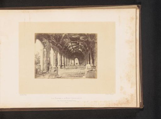 View of the great hall of the Council of State in Paris after the fire by the Paris Commune