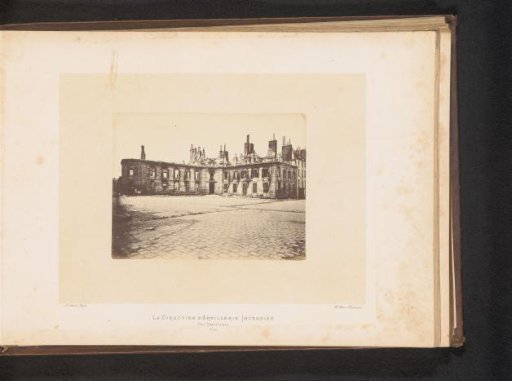 View of the main building of the artillery in Paris after the fire by the Paris Commune