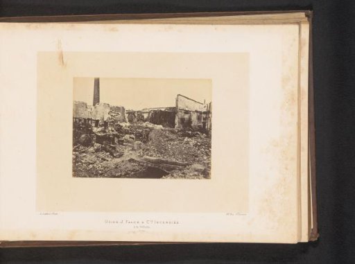 View of the factory of J. Falck & Cie in Paris after the fire by the Paris Commune