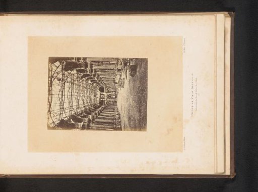 View of the banquet hall in the Hôtel de Ville of Paris after the fire by the Paris Commune
