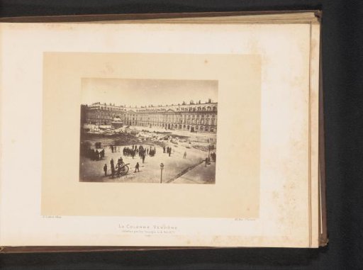View of the Place Vendôme in Paris with the remains of the Vendôme Column destroyed by the Paris Commune