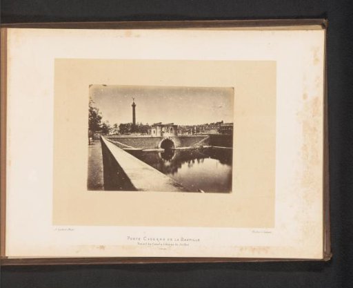 View of the Bastille post barracks in Paris with the Colonne de Juillet in the background, after the fire by the Paris Commune