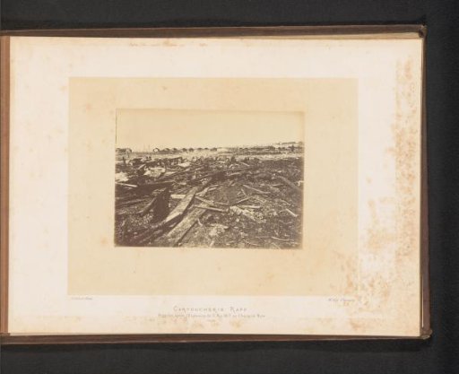 View of the remains of the Cartoucherie Rapp in Paris after the fire by the Paris Commune