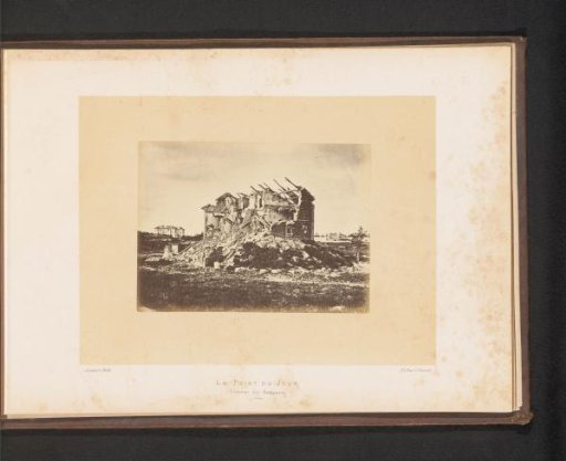 View of a barracks at Point du Jour in Paris after the fire by the Paris Commune