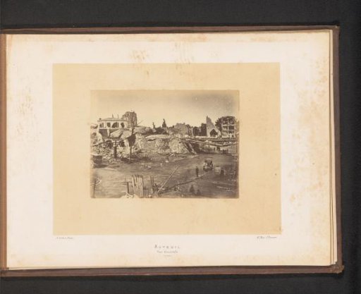 View of Gare d'Auteuil in Paris after the fire by the Paris Commune