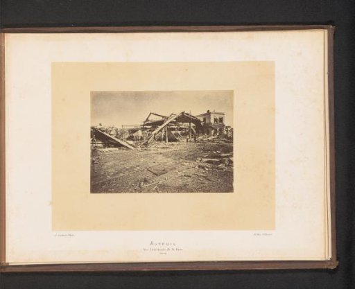 View of the interior of Gare d'Auteuil in Paris after the fire by the Paris Commune