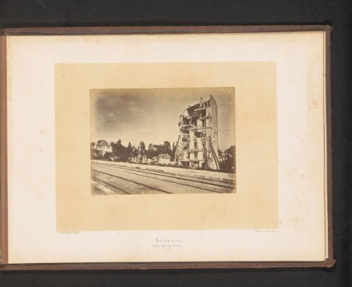 View of Villa Montmorency near Gare d'Auteuil in Paris after the fire by the Paris Commune