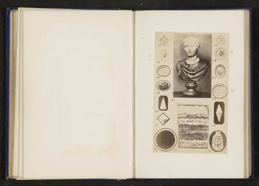 Thirteen objects with relief and a bust of Emperor Claudius