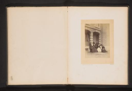 Group portrait of an unknown company near Château de Marlagne at Wépion