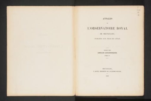 Annales de l'Observatoire royal de Bruxelles. Annales astronomiques