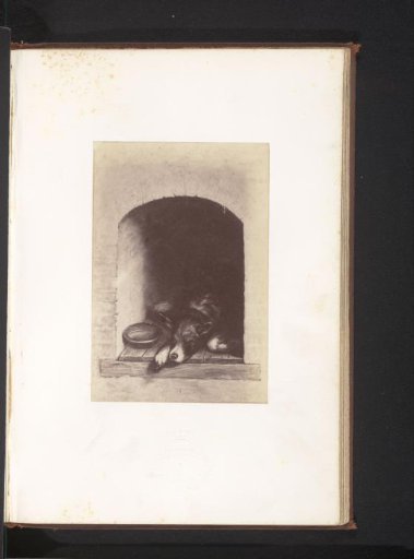 Photographic reproduction of The Dog in Its Kennel by Antoine Wiertz
