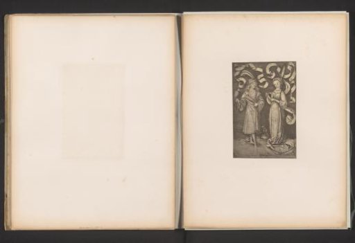 Reproduction of a print of a falconer and a woman by Israhel van Meckenem