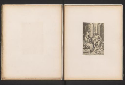 Reproduction of a print of a lute player and a woman by Israhel van Meckenem