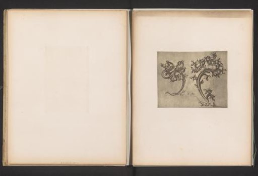 Reproduction of a print of two leaf motifs by Israhel van Meckenem