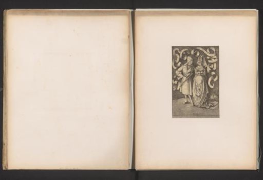Reproduction of a print of an unequal couple by Israhel van Meckenem