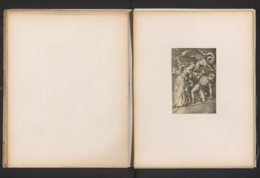 Reproduction of a print of an angry woman by Israhel van Meckenem