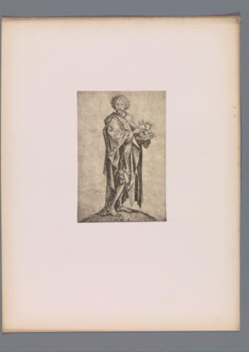 Reproduction of a print of John the Baptist by Martin Schongauer