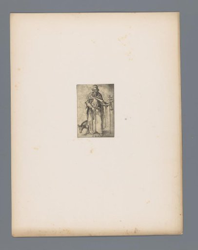 Reproduction of a print of Saint Anthony by Martin Schongauer