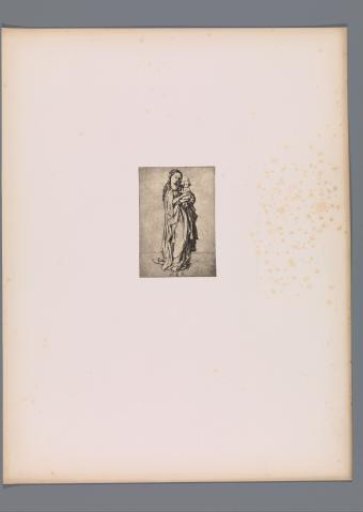 Reproduction of a print of Mary with the Christ Child by Martin Schongauer