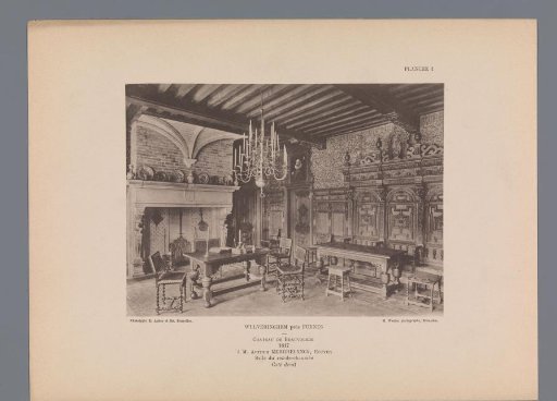 View of a Ground-Floor Hall in Beauvoorde Castle, Wulveringem, Belgium