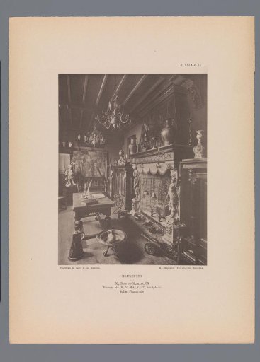 View of a Hall in Flemish Style in the House of F. Malfait, Brussels, Belgium