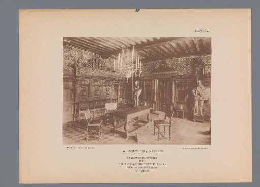 View of a Ground-Floor Hall in Beauvoorde Castle, Wulveringem, Belgium
