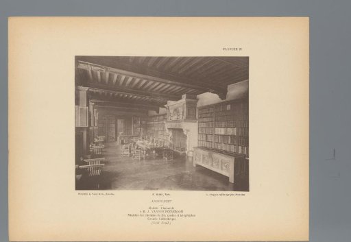 View of the Library in the House of J. vanden Peereboom, Anderlecht, Belgium