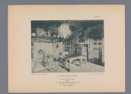 View of a Ground-Floor Dining Hall in Beauvoorde Castle, Wulveringem, Belgium