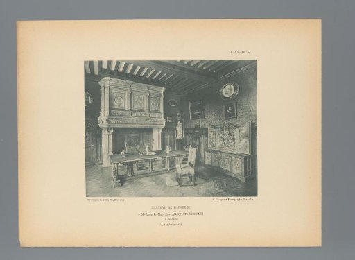 View of a Room with a Fireplace Mantel in Gaasbeek Castle, Belgium