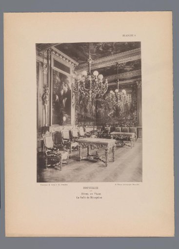 View of a Reception Hall in the Town Hall of Brussels, Belgium