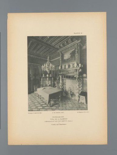 View of a Smoking Room and a Fireplace Mantel in Renaissance Style in the House of Edouard van den Corput in Brussels, Belgium