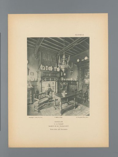 View of a small room in Renaissance style in the house of Charles Tschaggeny in Brussels, Belgium