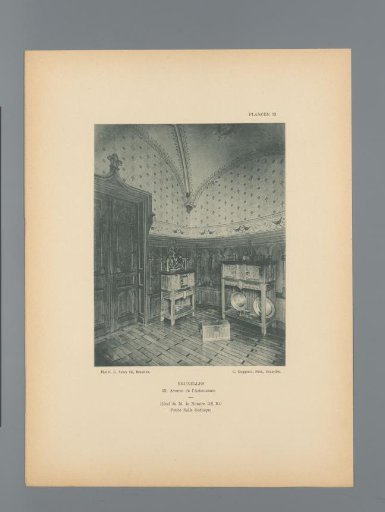 View of a small room in Gothic style in the hotel of De Ro in Brussels, Belgium
