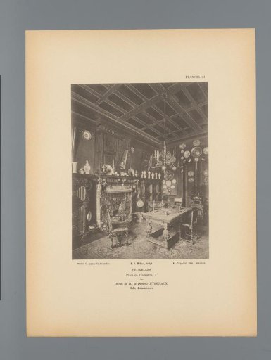 View of a room in Renaissance style in the hotel of Hyernaux in Brussels, Belgium