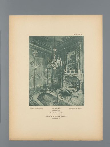 View of a room in the style of Louis XV in the hotel of Hyernaux in Brussels, Belgium