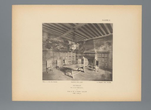 View of a room in Gothic style in the hotel of Gallet in Brussels, Belgium