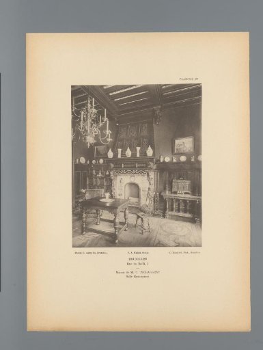 View of a room in Renaissance style in the house of Charles Tschaggeny in Brussels, Belgium