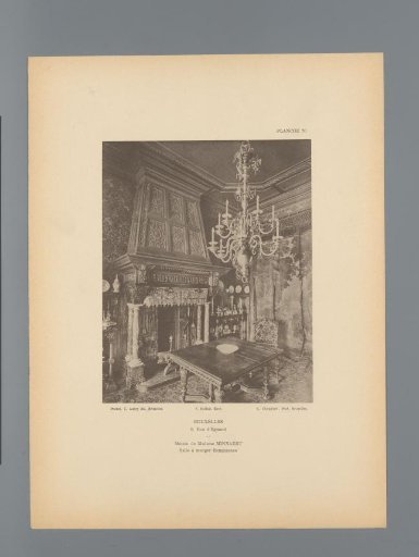 View of the dining room in Renaissance style in the house of Mrs. Minnaert in Brussels, Belgium
