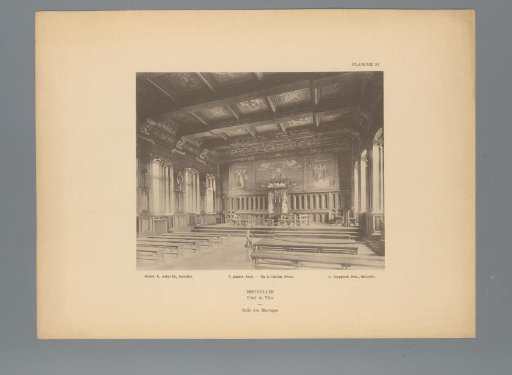 View of the Wedding Hall in the Town Hall of Brussels, Belgium