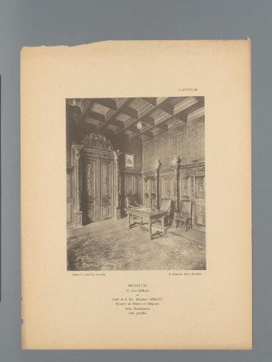 View of a Renaissance Hall in the Hotel of Léon Gérard in Brussels, Belgium