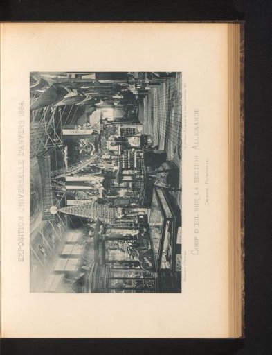 View of the German section of the main exhibition of the World's Fair of Antwerp in 1894