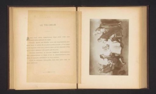 Photographic reproduction of a painting of two people playing cards, one of whom is cheating, by Willem Linnig (II)