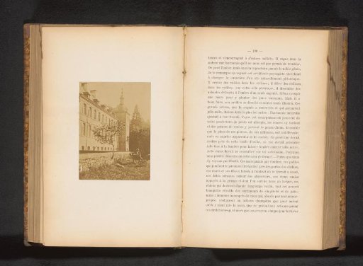 Octave Pirmez Sitting Outside on a Chair Reading Before a Building