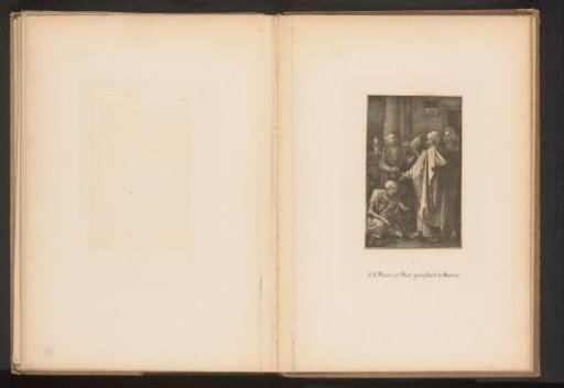 Reproduction of Peter and John healing a lame man at the temple gate by Albrecht Dürer