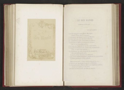 Decoration with Coats of Arms, a Proposal, and a Castle Surrounding the Text; The Good Manor