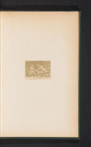 Photographic reproduction of a print of two children playing with a dog