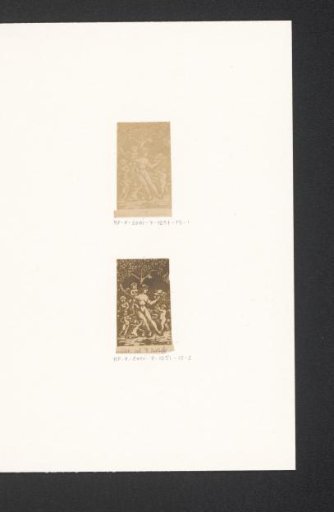 Photographic reproduction of a print of a woman and five genii